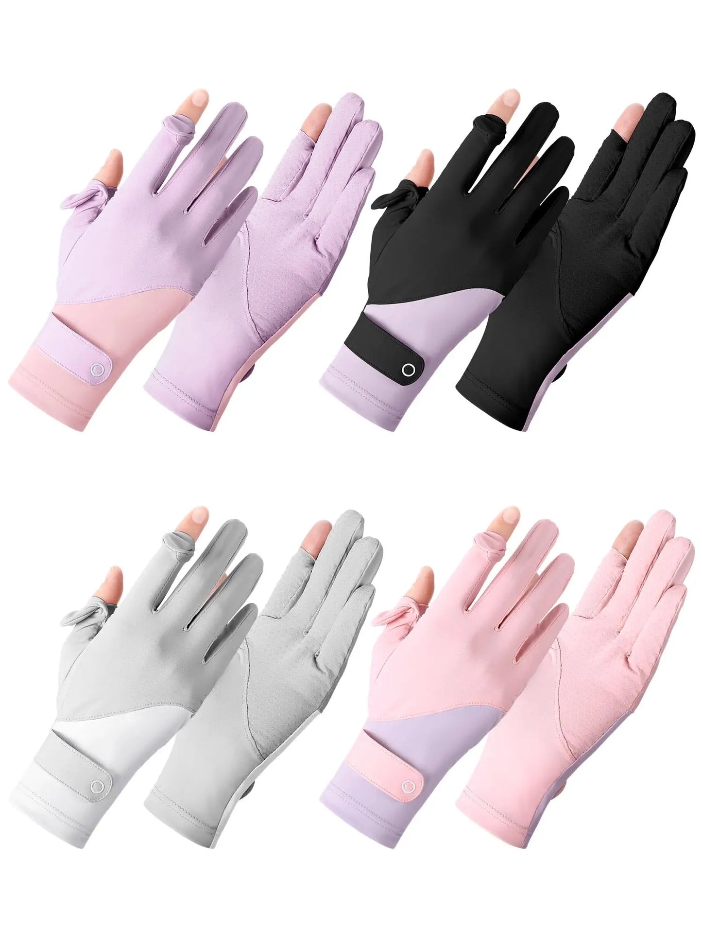 Summer Gloves Breathable Women Thin Ice Silk Cycling Driving Gloves Touch Screen Quick Dry Sunscreen Non-slip Riding Gloves