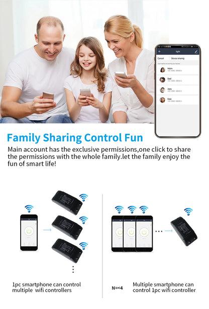 Universal Breaker Timer Smart Life APP Wireless Remote Control Works with Alexa Google Home DIY WiFi Smart Light Switch