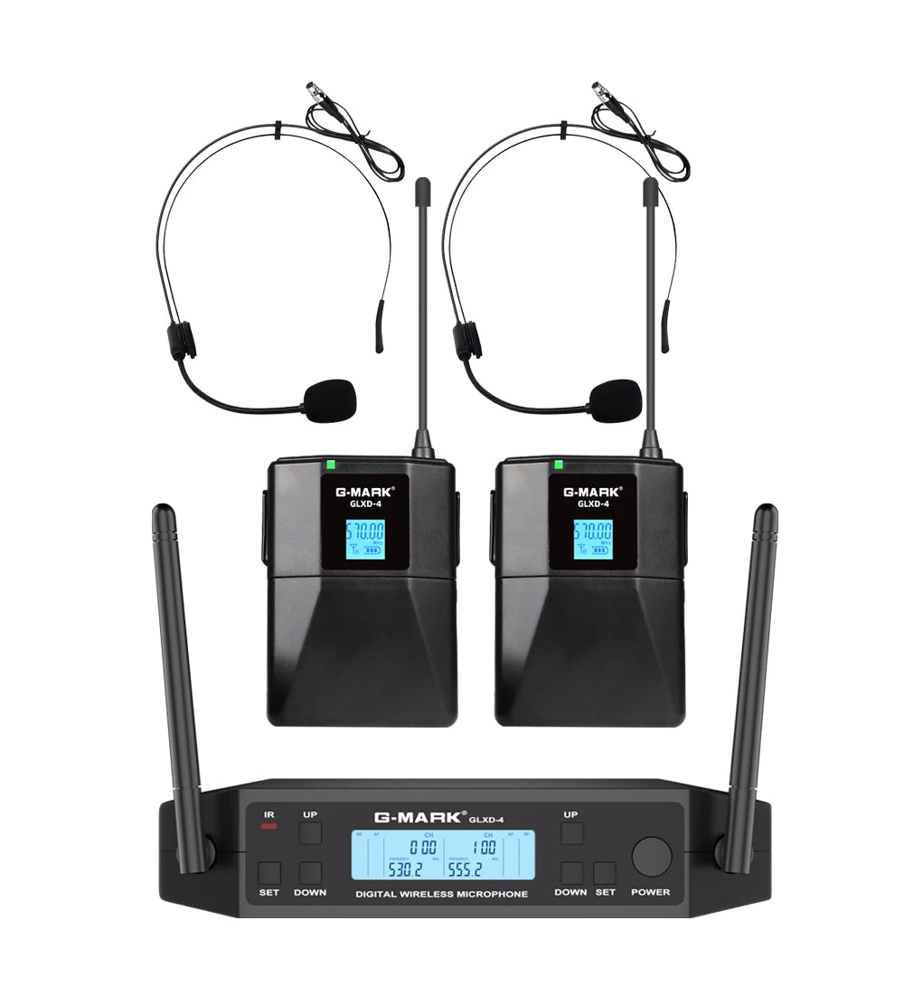 Wireless Lavalier Microphone G-MARK GD1.4 UHF Professional Headset Clip Mic Bodypack Frequency Adjustable 50M For Party Show