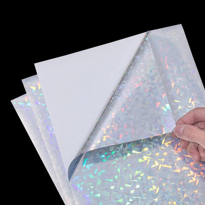 50pcs Custom Die Cut Vinyl Holographic Stickers Personalized Party Cutout Shiny Business Labels Decal Wedding Packing Decoration
