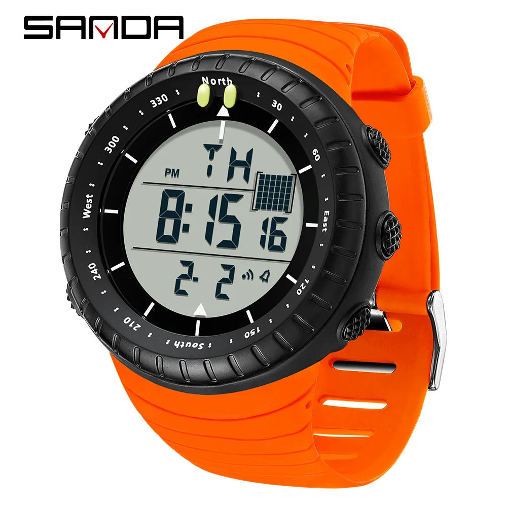 SANDA New 6256 Men's Electronic Watch Large Dial Outdoor Waterproof Sports Watch Night Light Alarm Clock Multi functional Watch