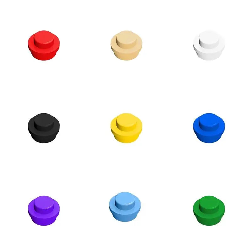 100PCS PLATE 1X1 ROUND Compatible With 4073 Round & Angles MOC Self-Locking Bricks Building Blocks Toys Accessories