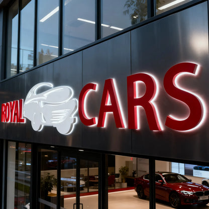 Custom Led Illuminated 3D Metal Letters Business Logo Sign For Car Dealership Auto Shop Garage Storefront Commercial Wholesale