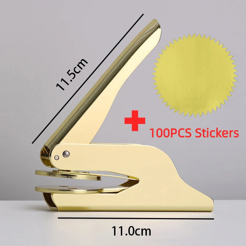 Embosser Stamp LOGO Customized Wedding Library Book Private Handheld Steel Seal Envelope Party Invitation Embossing Stamps DIY