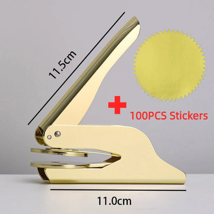 Embosser Stamp LOGO Customized Wedding Library Book Private Handheld Steel Seal Envelope Party Invitation Embossing Stamps DIY