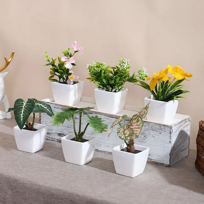 1SET Simulation Plant Potted Plant, Suitable For Commercial Office Counter, Living Room, Study, Courtyard, Home Decoration