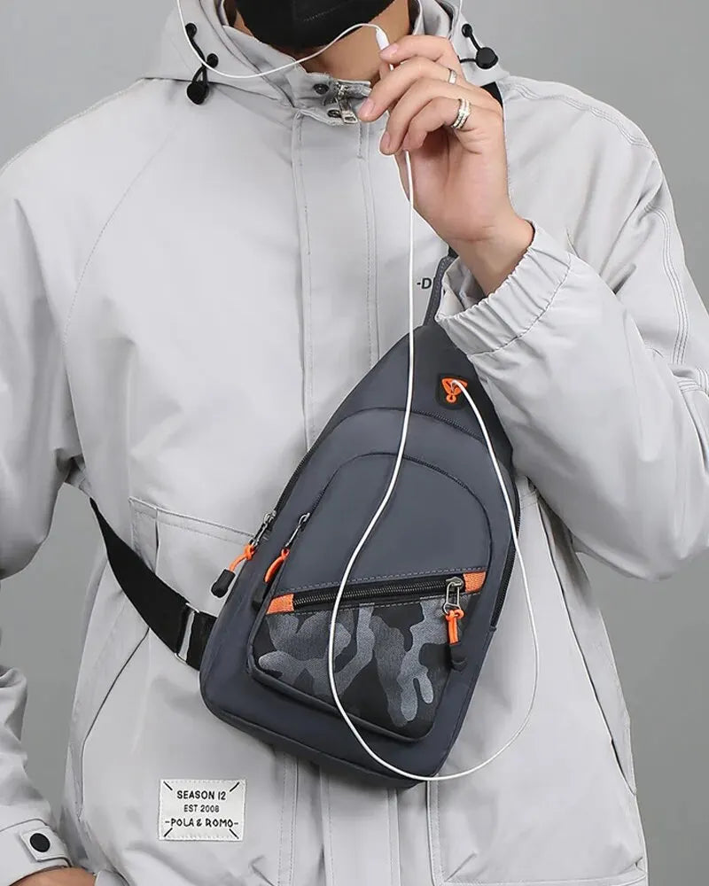 Rilibegan Nylon Men's Chest Bag 2023 New Portable Casual Shoulder Bag Trendy and Unique Design Crossbody Bag