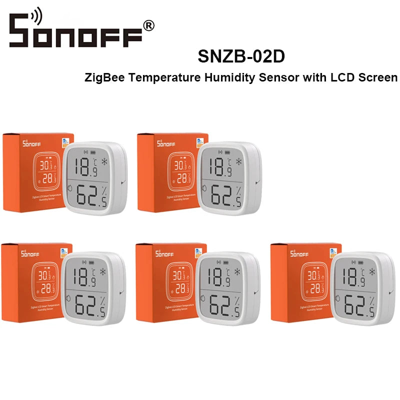 SONOFF SNZB 02D Zigbee Temperature Humidity Sensor with 2.5" LCD Screen for EWeLink SONOFF ZigBee Bridge Alexa Google Home Alice