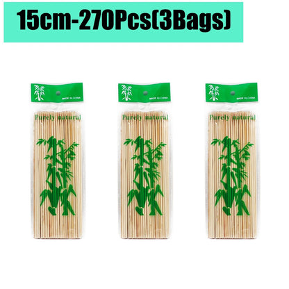 90-1350Pcs Bamboo Wooden BBQ Skewers Sticks Disposable 15/20/25/30cm for Grilling, Fruit, Kabob,BBQ, Barbecue, Camping, Outdoor