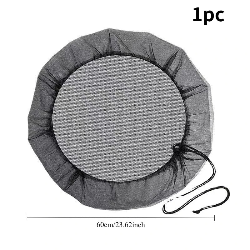 Rainwater Collector Tank Mesh Cover Drawstring Screen Net for Rain Barrel Water Bucket Garden Outdoor Cleaning Tool Use Reusable