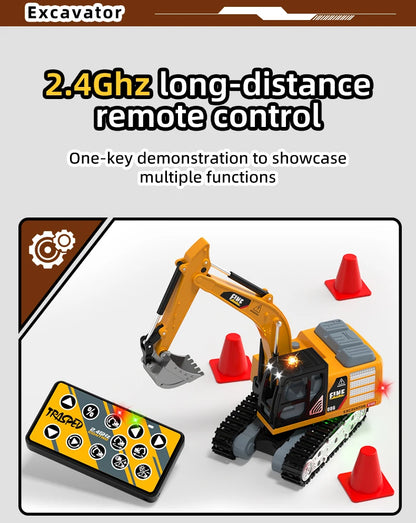 2026New Full-Scale Mini Excavator Tipper Truck 1:64 Remote Control Engineering Vehicle Mini Forklift Birthday Gift Toy RC Trucks