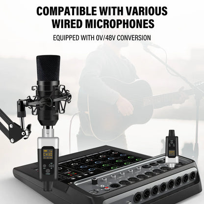 Wireless Head Mounted Guitar Microphone for Singing And Transmission Electric Guitar Recording Mic Portable Audio Equipment