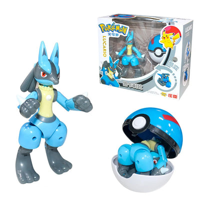 Pokemon ball deform Figure Pikachu Charizard Venusaur Blastoise Gyarados Solgaleo Lunala Action Figurine pokeball poke child Toy