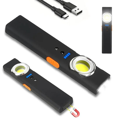 Super Bright Keychain Flashlight Mini COB Portable Work Light USB Rechargeable Outdoor Camping Fishing Pocket Lamps With Magnet