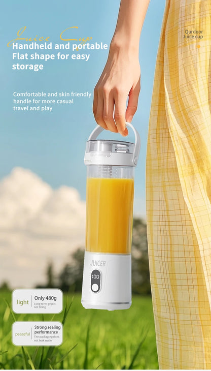 Portable 600ML Juicer Cup 12 Blades for Shakes Smoothies Rechargeable USB Traveling Fruit Juicer Double Cup Fruit Blender