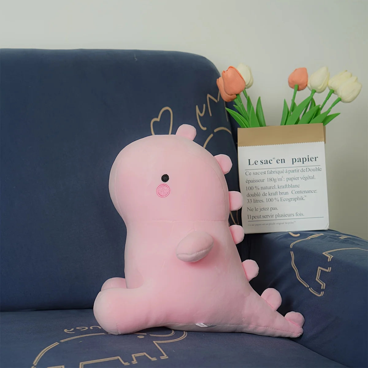 Color dinosaur plush toy,Squishy Dinosaur Doll Plush Toy, Sitting Soft Dino Plushie Colorful Little Cartoon Kawaii Animal Peluch