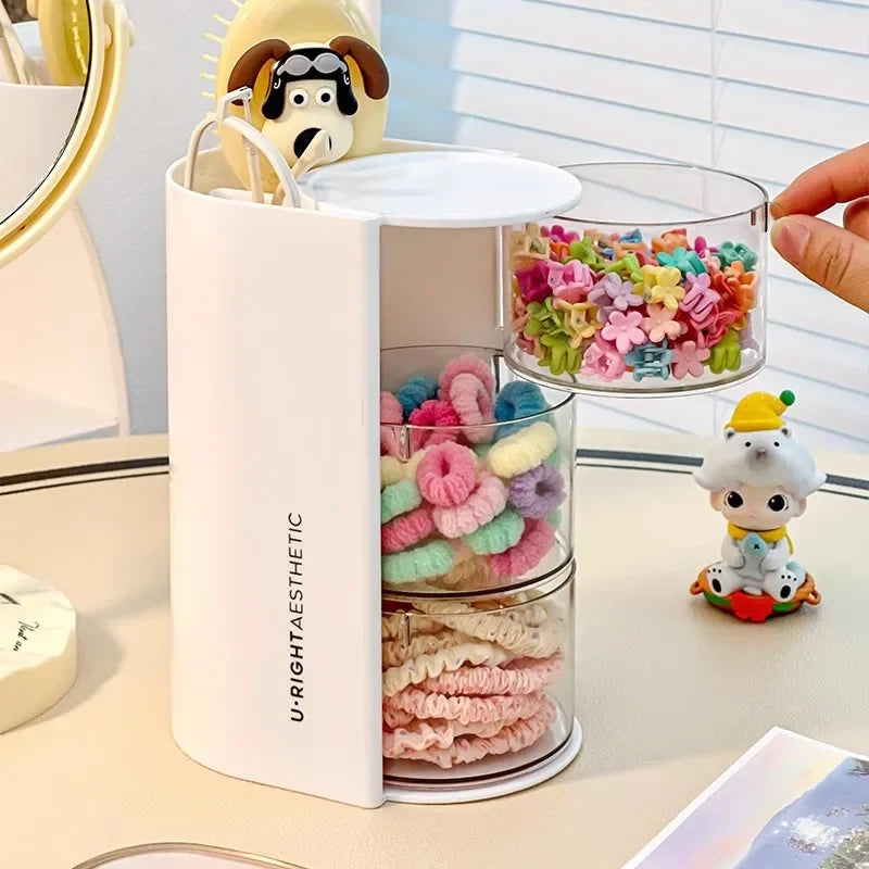 Hair Accessories Organizer Acrylic Storage Box Clear Hair Tie Organizer for Headband Makeup Brush Holder Desk Jewelry Organizer