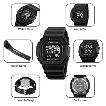 SKMEI Fashion Military Countdown Sports Digital Watches For Men Women 5Bar Waterproof Chrono Electronics Wristwatch Reloj Hombre