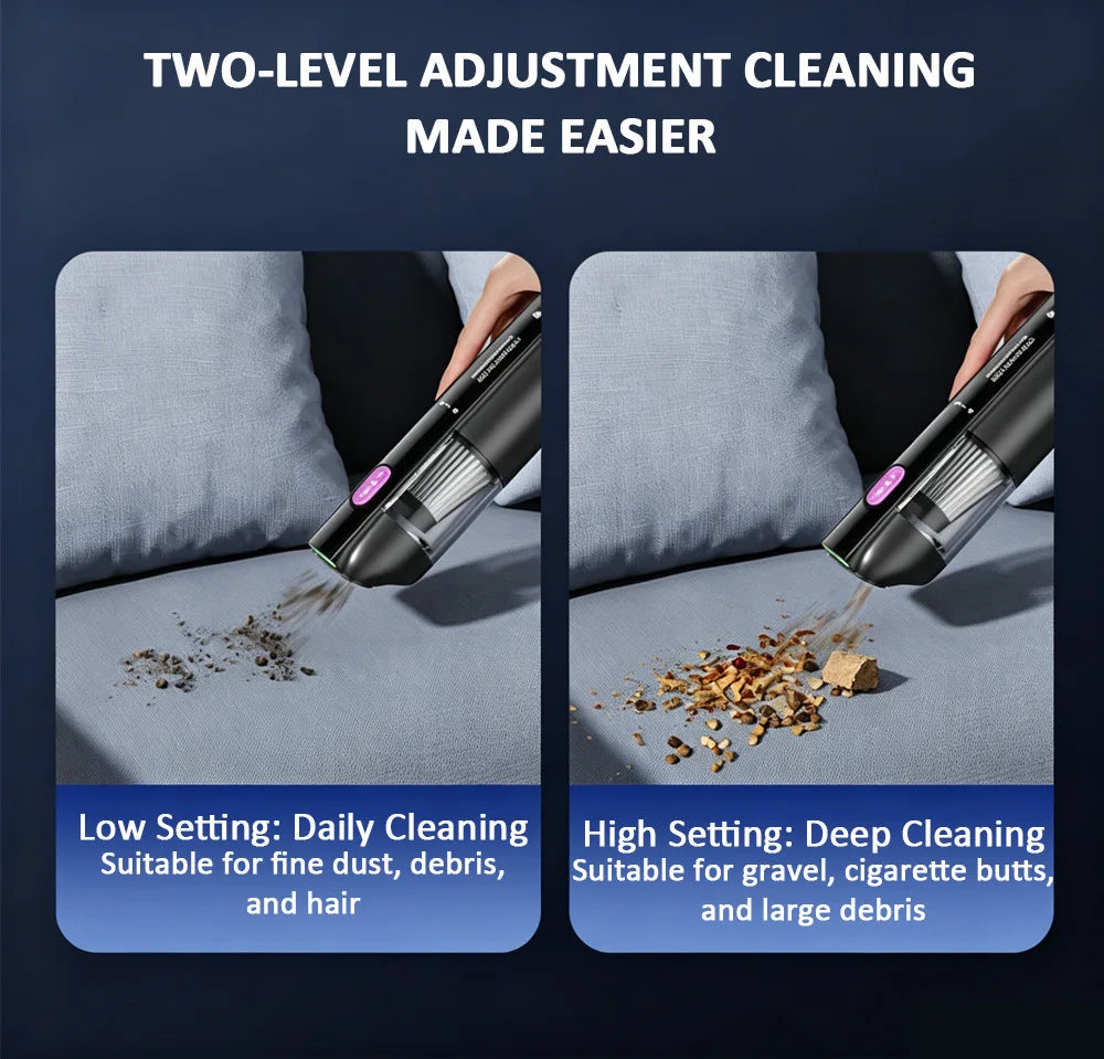 Car Vacuum Cleaner With Brushless Motor Lighting Handheld Vacuum Portable Cordless Compressed Air Duster For Car Home Office