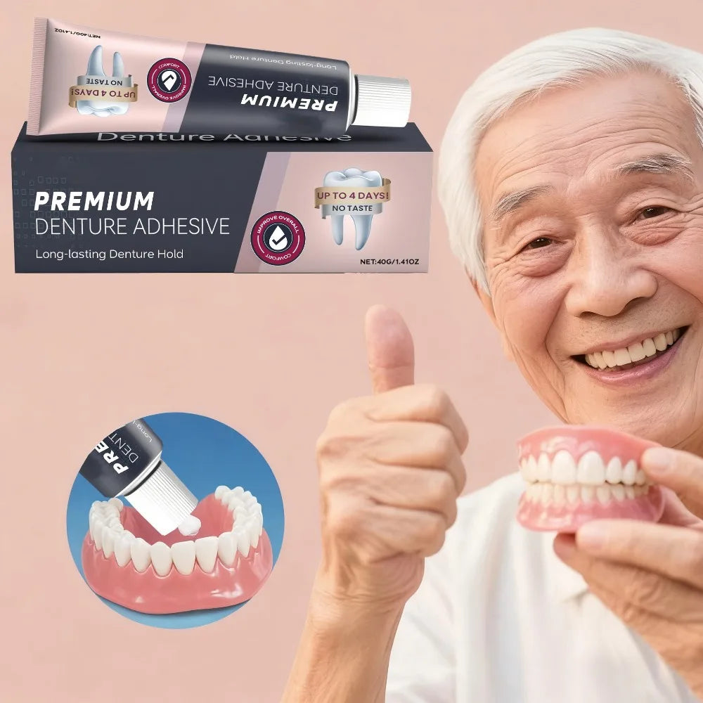 Comfort Denture Adhesives Glue Teeth Care Thermoplastic Denture Silicone Reline Kit Adhesive Cushion Friction Fixed Dentures.