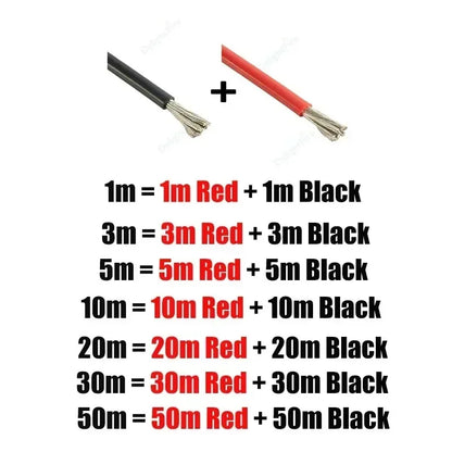 Silicone Cable Solar Panel Electrical Wire Heat Resistant Red Black 24 22 20 18 16 14 12 10 8 6 4 awg gauge for Car Auto Battery