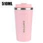 Thermo Cafe Coffee Mug Car Thermos, 380/510ml Leak-Proof Travel Cup for Tea Water Coffee, Double Stainless Steel