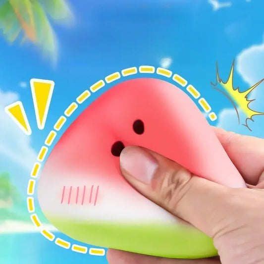 Cute Watermelon Squishy Fidget Toy Slow Rebound Decompression Toy Anti-Stress Slow Rising Fruit Soft Stress Relief Squeeze Toy