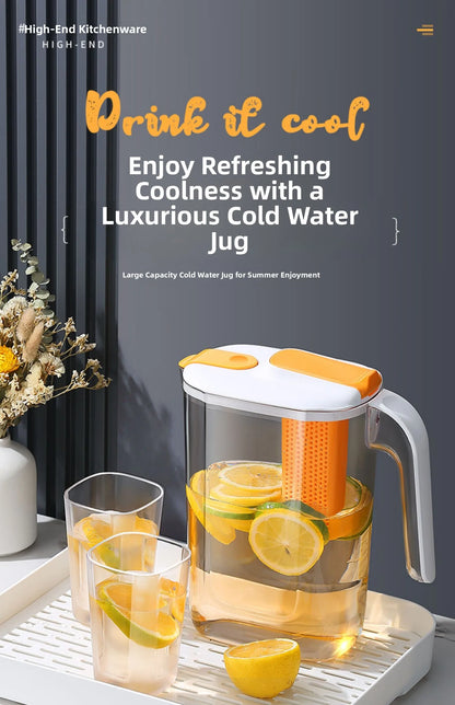 Large Capaci Cold Water Pot Heat Resistant Drop Proof Fruit Tea Barrel Beverage Ice Water Bottle for Frie Home Use