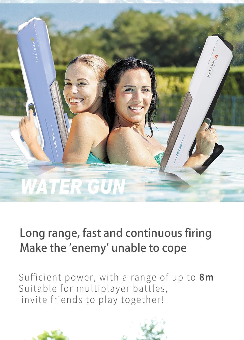 Mini Electric Automatic Water-Absorbing Water Gun with Modular Battery,Large-Capacity High-Pressure Water Spray Toy for Children