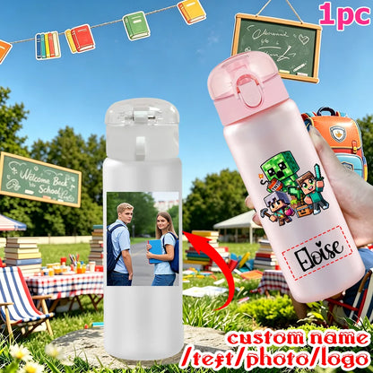 1pc Custom Back to School Game Character Pattern 780ml/26oz Plastic Water Bottle Outdoor Travel Sports Cup