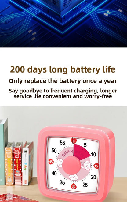 School Visual Timer for Children with Night Light, Digital Stopwatch, Pomodoro Timer for Kitchen and Home Use