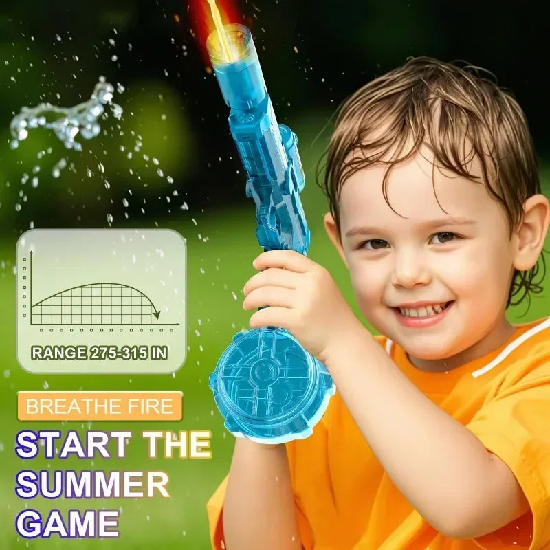 Simulated Firing and Recoil Electric Water Gun Toys Children Automatic Sensor Lights Water Pistol Summer Outdoor Beach Kids Toy