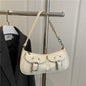 Fashion Pu Leather Women's Shoulder Bag Small Double Pocket Design Ladies Underarm Bags Y2k Vintage Female Handbags Clutch Purse