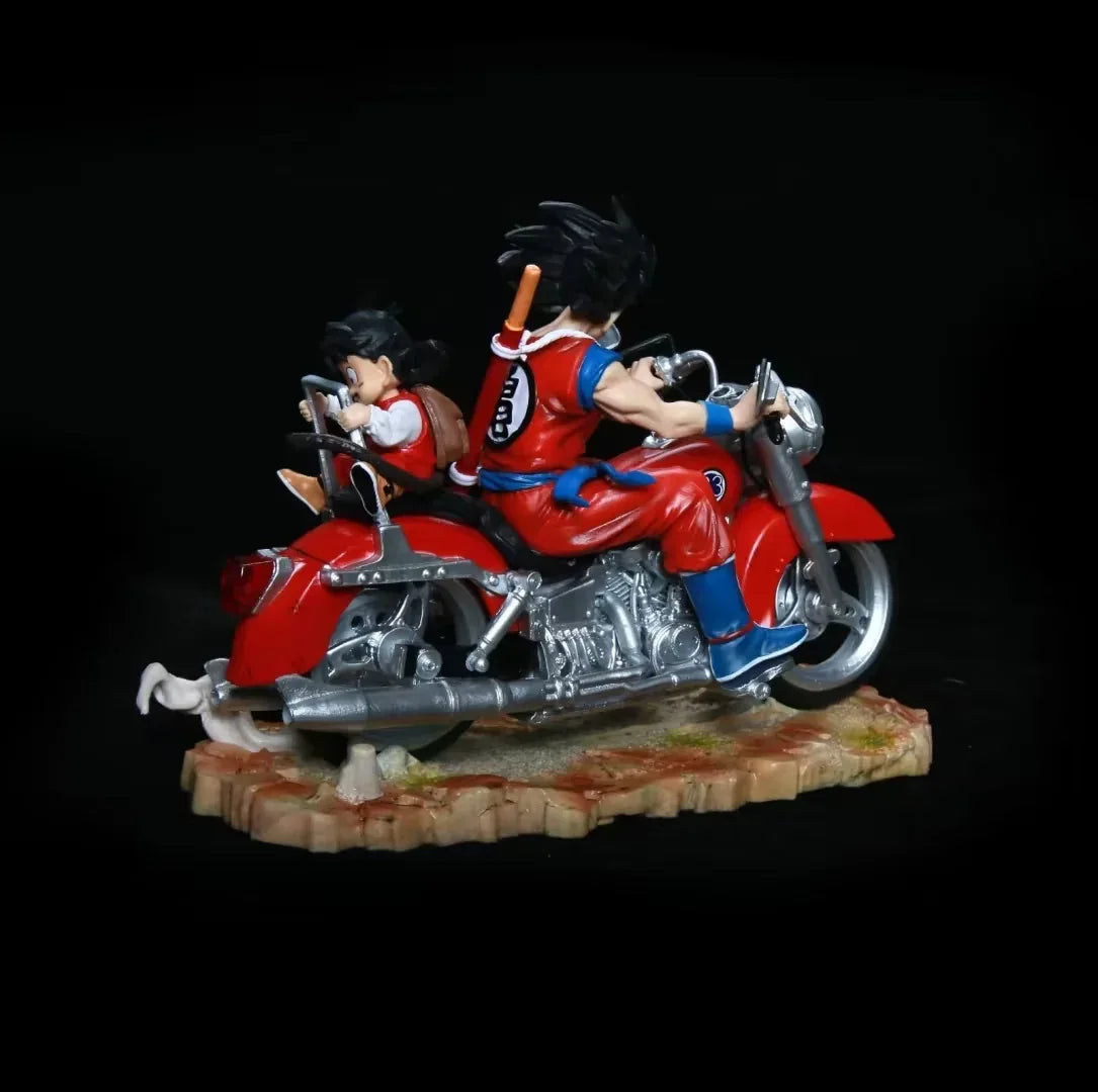 Dragon Ball Super Saiyan Gk Figure Goku Gohan Motorcycle Rotatable Tires Boxed Collectible Model Decor For Anime Collectors