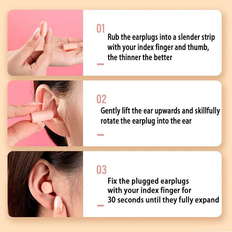 24-120PCS Earplugs for Sleep Anti-Noise Travel Sleep Noise Reduction Soft Foam Earplugs Anti-Noise Sleep anti Snoring Health