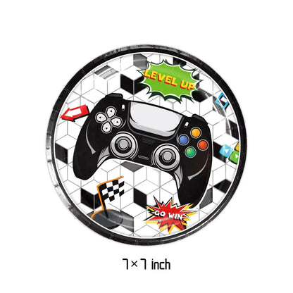 New Game Theme Birthday Party Supplies Decoration Paper Plates Cup Napkin Tablecloth Banner For Baby Shower Decor Supplies Gifts