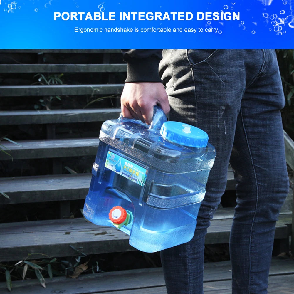 7.5/10/15L Camping Water Container Portable Pure Water Tanks Food Grade Large-Capacity with Faucet Outdoor Supplies