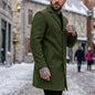 Men's Jackets Single-Button Mid-Length Windbreaker | Classic Solid Color Streetwear Jacket | Office Outerwear Windproof For Man