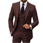 Slim Fit 3-Piece Men's Suit Set for Office Formal Business Wedding Groom Tuxedos Jacket Vest Pants Casual Male Men Clothing