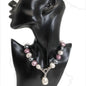 Luxury style Cultured 12-15m White Potato Freshwater Pearl Necklace Cz Pave Shell Pearl Pendant Weddding
