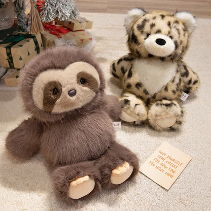 Super Soft 50cm Animal Plush Hand Puppet Set Bunny Sheep Sloth Panda Leopard Shake to Run Limbs Cute Stuffed Toy for Kids Gifts