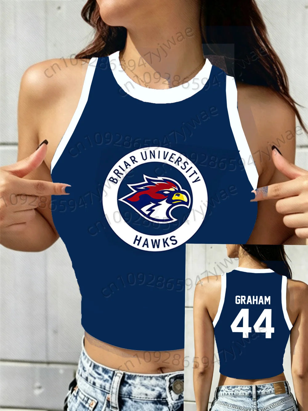 Summer Women's Off Campus Briar University Tank Top T-shirt Crop Vest Top Tees Graham 44 22 DI LAURENTIS 66 Not Suitable For Men