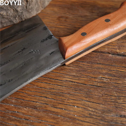 1 KG Chopping Knife 6mm Thickened Handmade Forged Kitchen Bone Knife Butcher Durable Hard Blade Chopper Kitchen Knife Cleaver