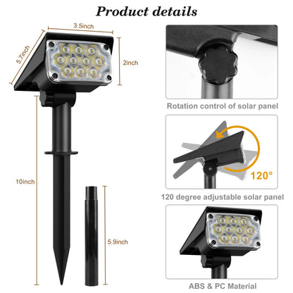 1/2/4PCS Solar Power Light Adjustable Light Temperature Solar Garden Light outdoor IP65 Solar Lamp Super Bright Solar Spotlight