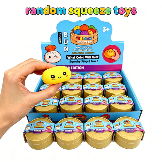2026 Hot Sale Blind Box Colorful Simulated Steamed Bun Squishy with Box Dumplings Sensory Squeeze Toy for Stress Relief