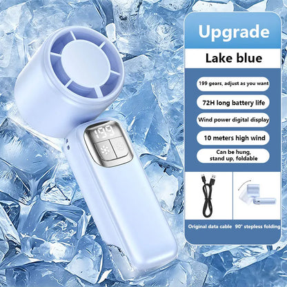 199 High Speed Handheld Fan 3000MAH Cooling Ice Cooler Rechargeable USB Brushless Motor  Jet Fan for Outdoor Travel Office