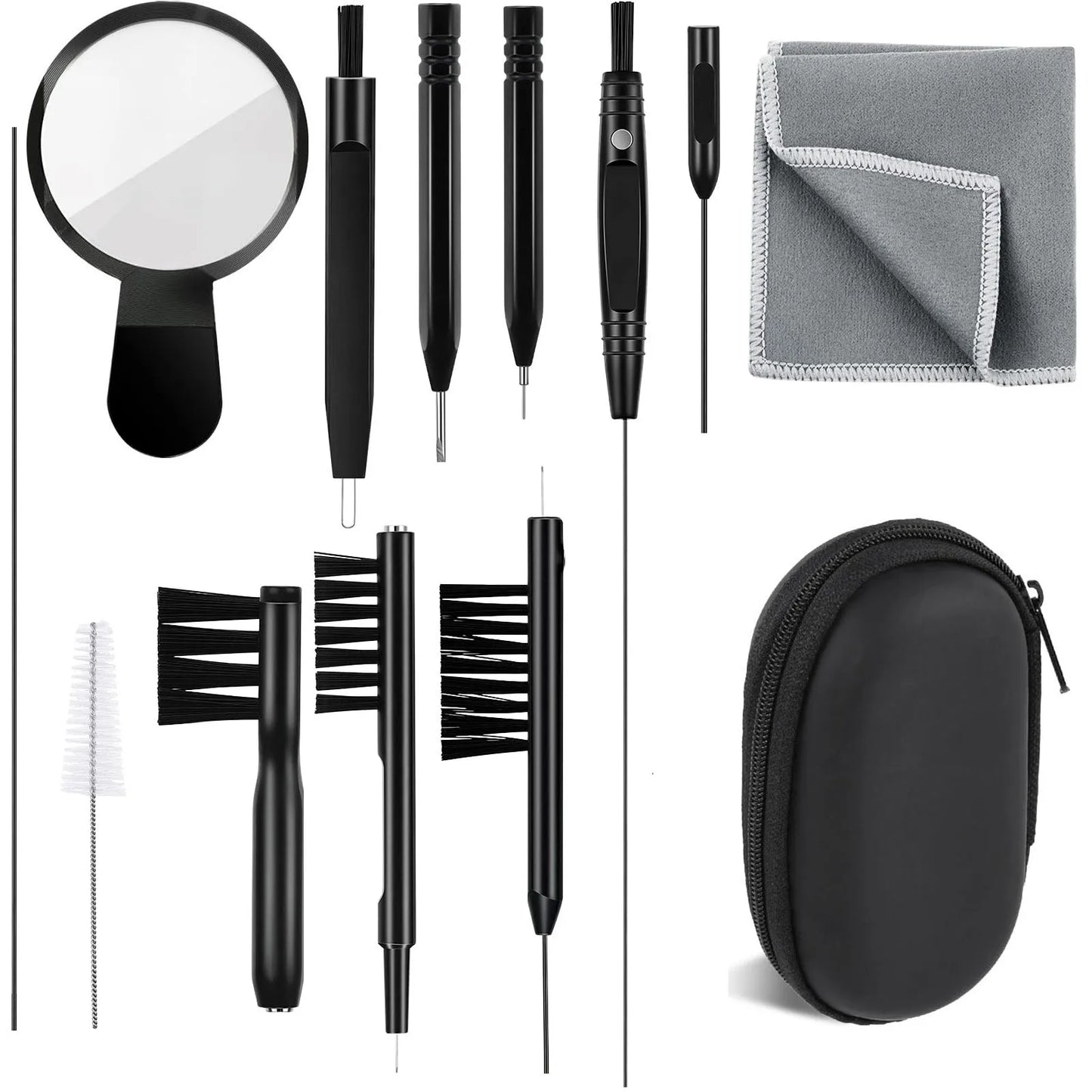 13PCS Hearing Aid Cleaning Brush Tool Set Multifunctional Ear Wax Remover Vent Tube Cleaner Portable Hearin Amplifier Daily Care