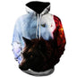 2023 Men's Oversized Hoodie 3D Wolf Animals Pattern Ferocious Warrior Fashion Sweatshirt Loose Street Funny Tracksuits Fitness