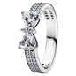 S925 Silver Bow Love Flower Ring Fashionable and High End Style Ring