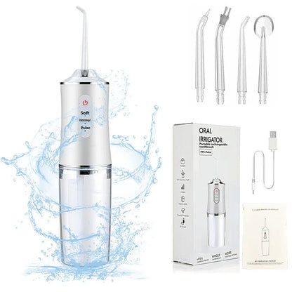 Professional Flossing Portable Electric 4Nozzle Toothbrush Combo Tonsil Stone Remover Family Oral Irrigator Water Dental Flosser